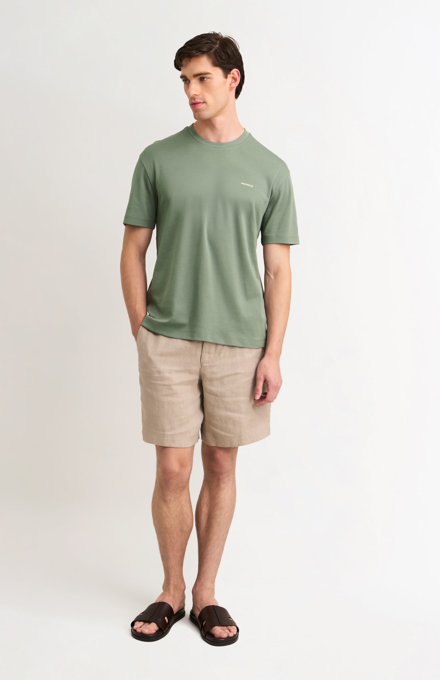 Men's Heavyweight Long Staple Cotton T-shirt In Sage Green