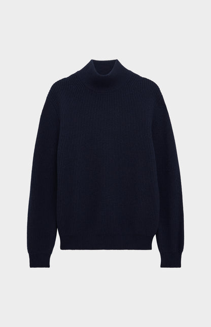 Pringle of Scotland Men’s Cashmere Mock Neck Jumper In Navy Blue