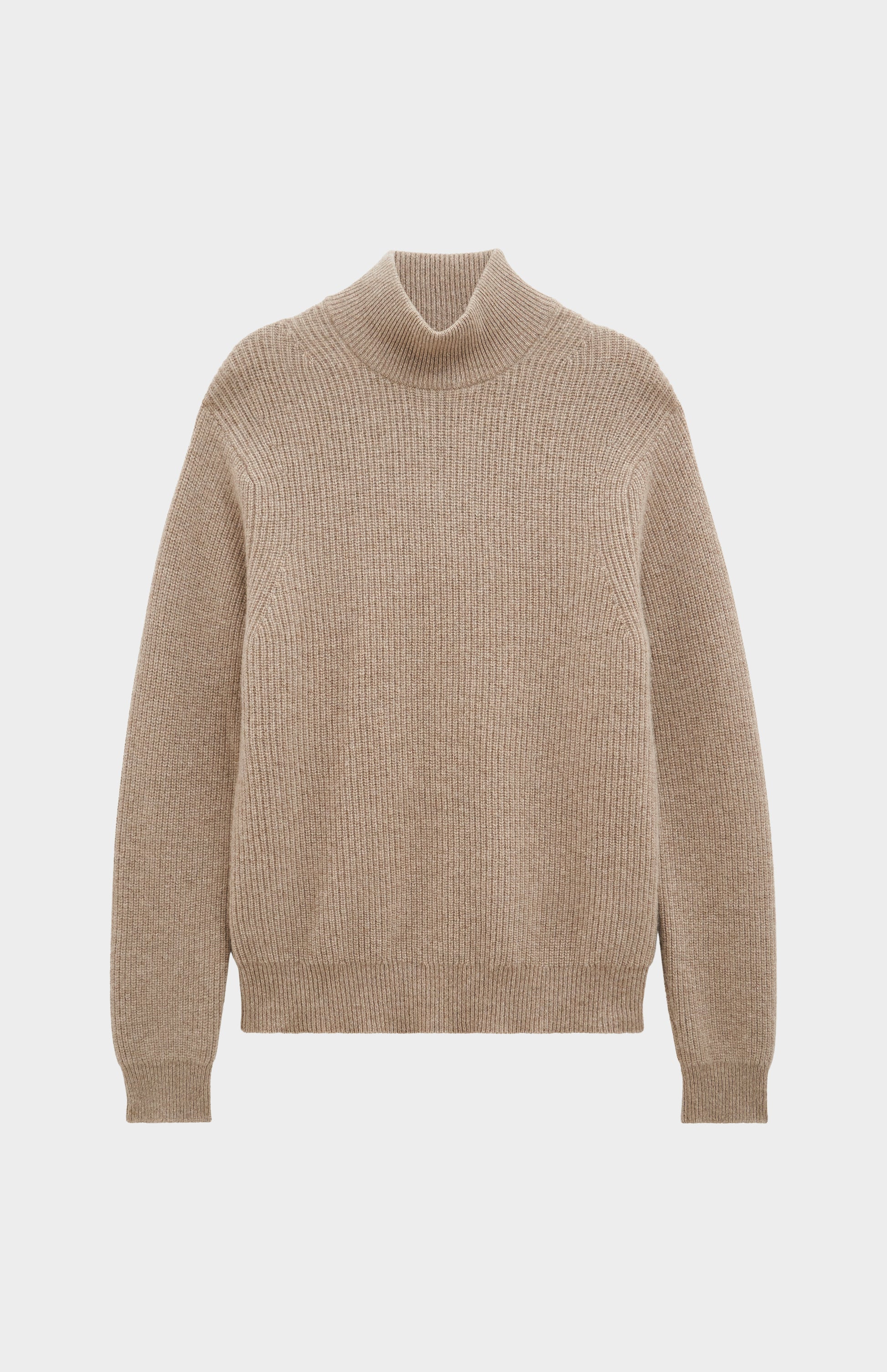 Pringle Men’s Cashmere mock Neck Jumper In Mushroom Melange