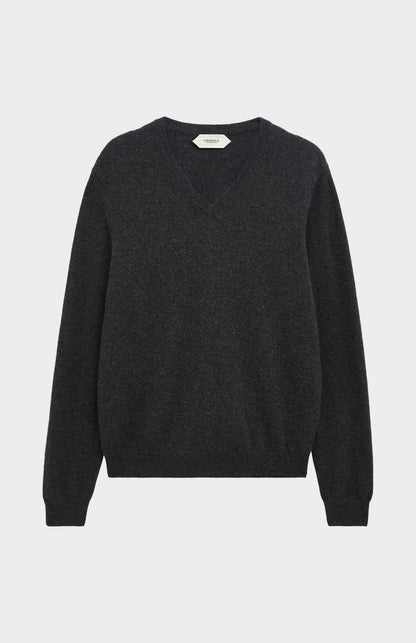 Pringle of Scotland Men’s Cashmere V-Neck Jumper In Charcoal Melange