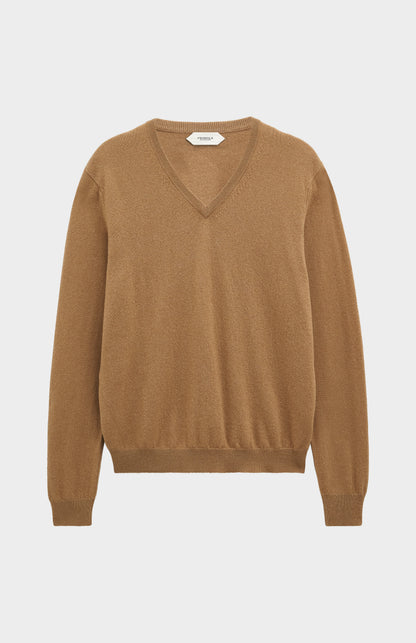 Pringle of Scotland Men’s Cashmere V-Neck Jumper In Camel
