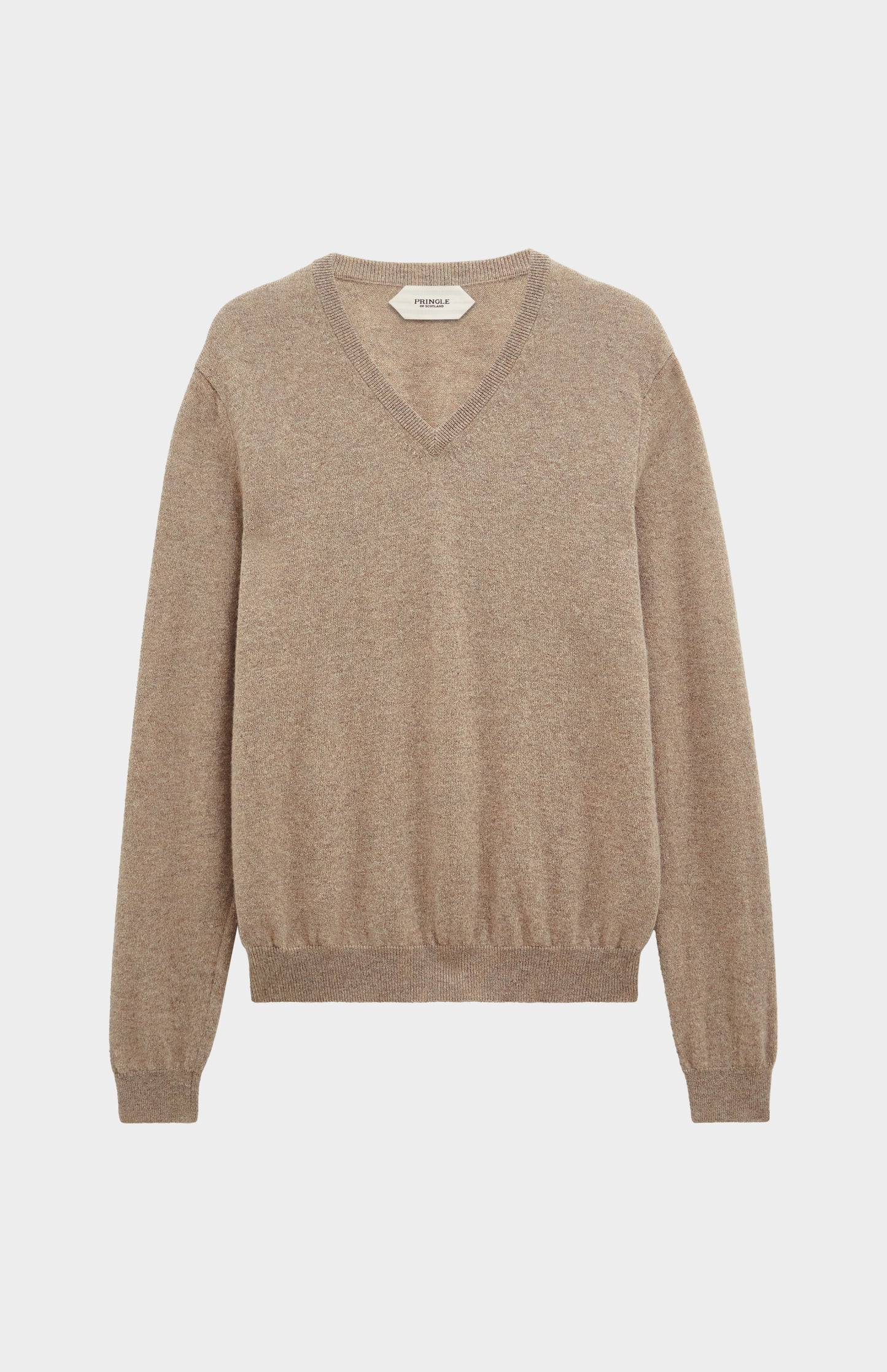Pringle of Scotland Men’s Cashmere V-Neck Jumper In Mushroom