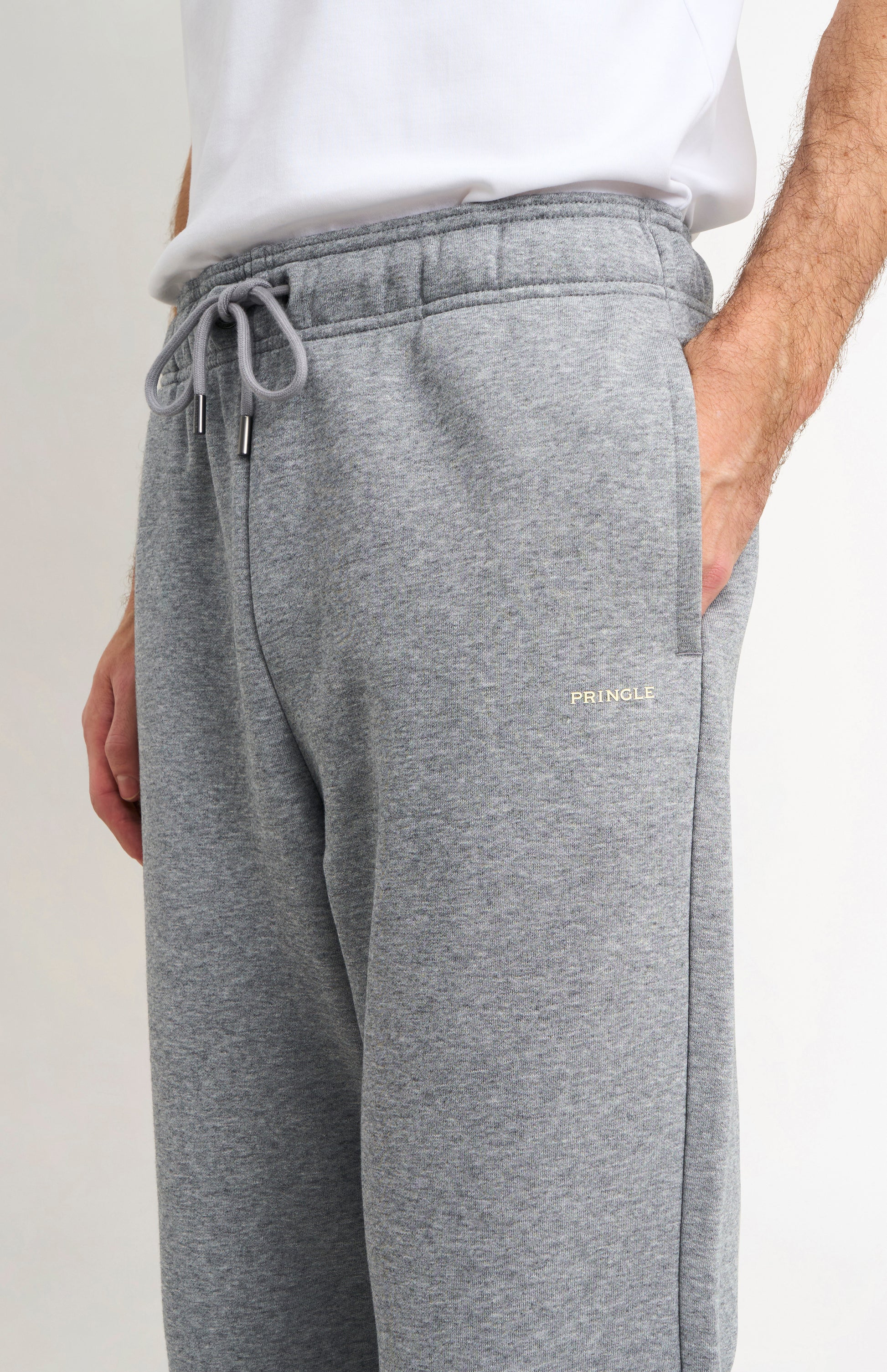 Pringle Men's Track Pants In Grey Melange pocket detail