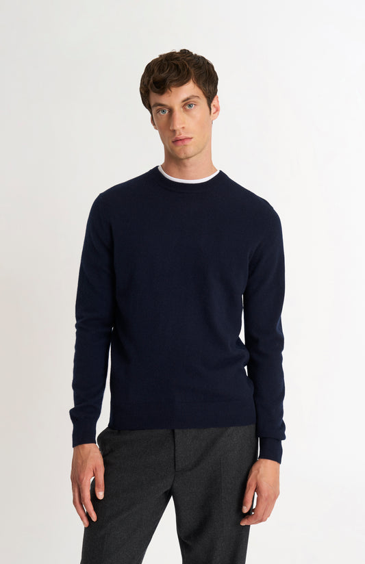 Pringle of Scotland Men’s Cashmere Crew Neck Jumper In Navy Blue