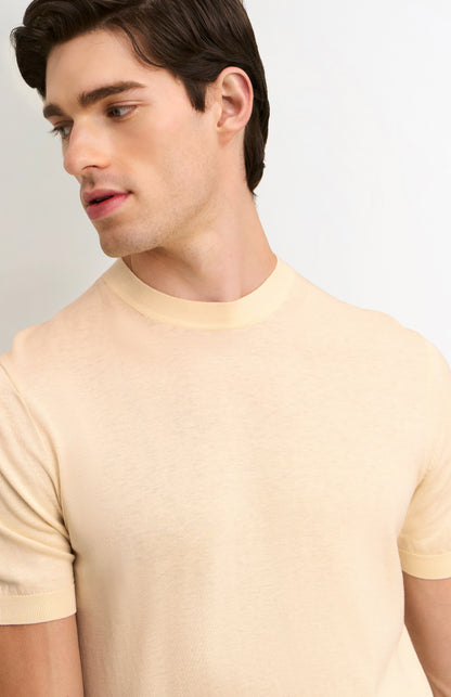 Men's Men's Silk And Cotton Knitted Tee In Ecru