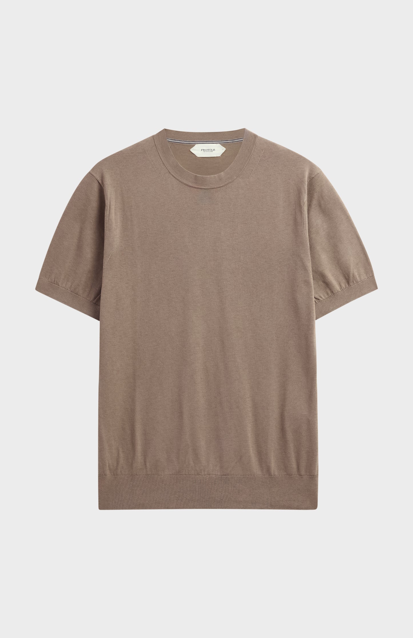 Men's Silk And Cotton Knitted Tee In Mushroom
