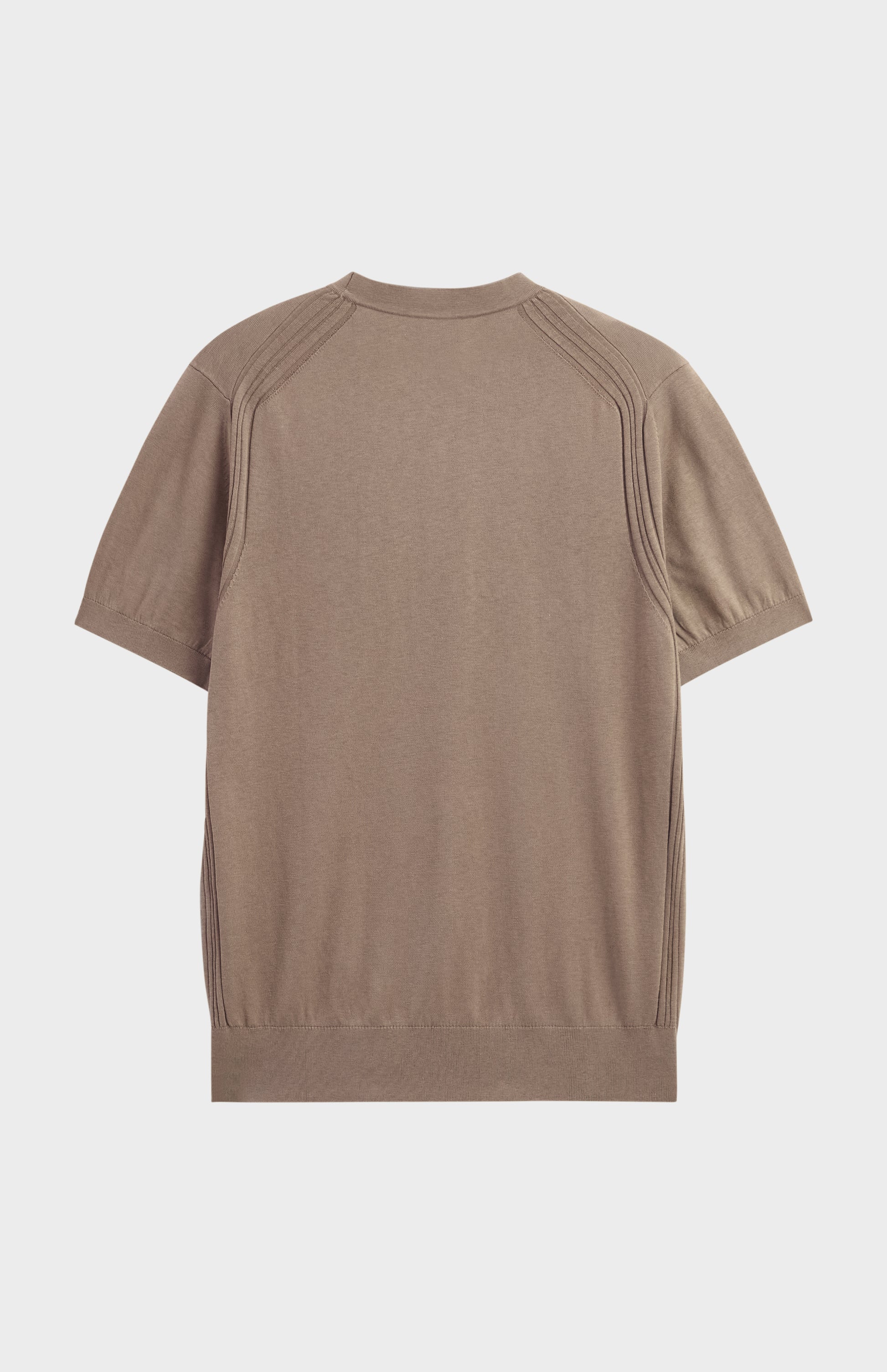 Men's Silk And Cotton Knitted Tee In Mushroom