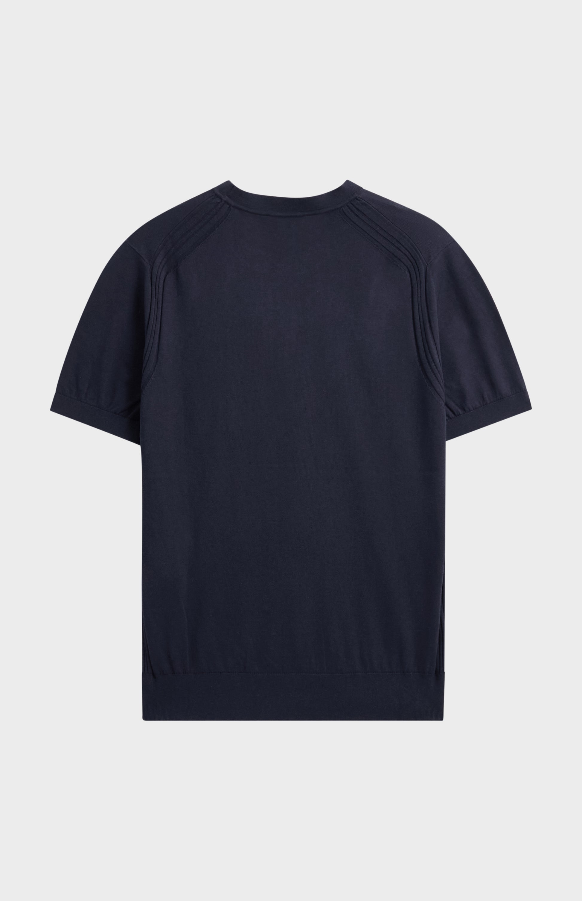 Men's Silk And Cotton Knitted Tee In Navy