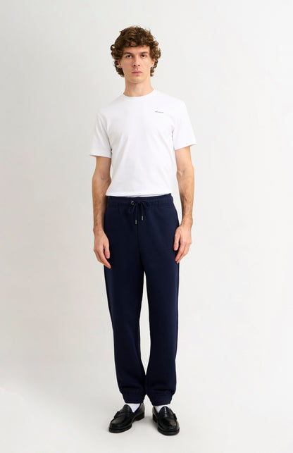 Pringle of Scotland Men's Track Pants In Navy Blue on model