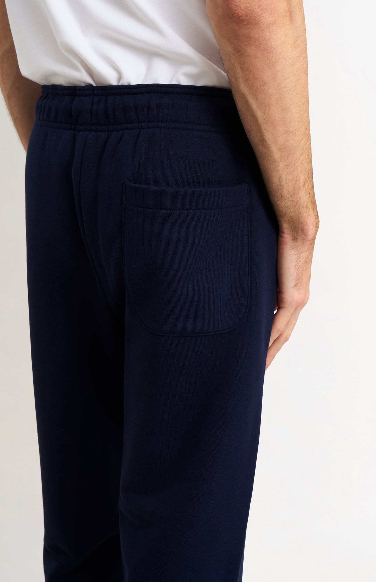 Pringle of Scotland Men's Track Pants In Navy Blue rear pocket detail