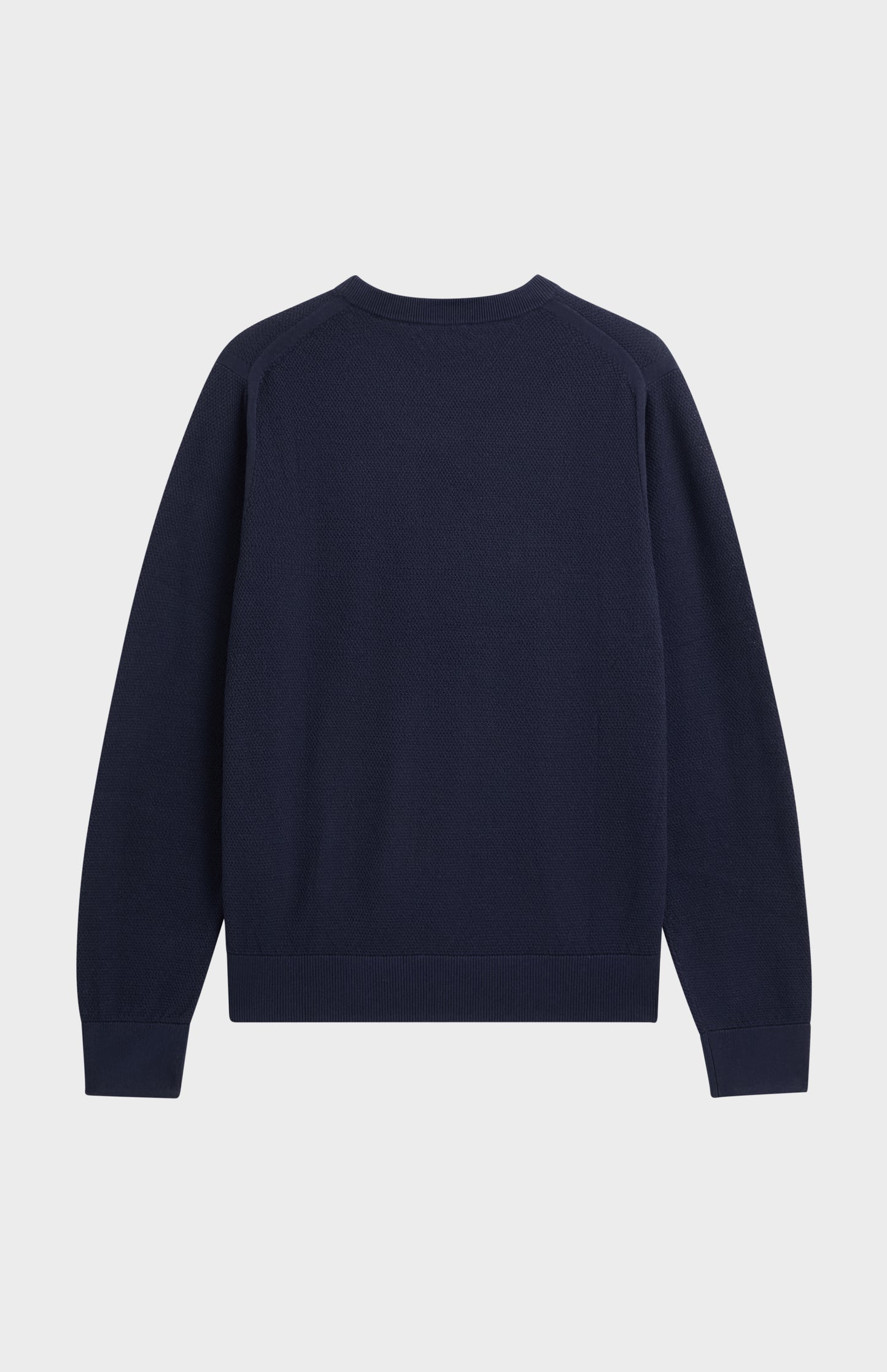 Men's Silk And Cotton Diamond Stitch Crew Neck Jumper In Navy