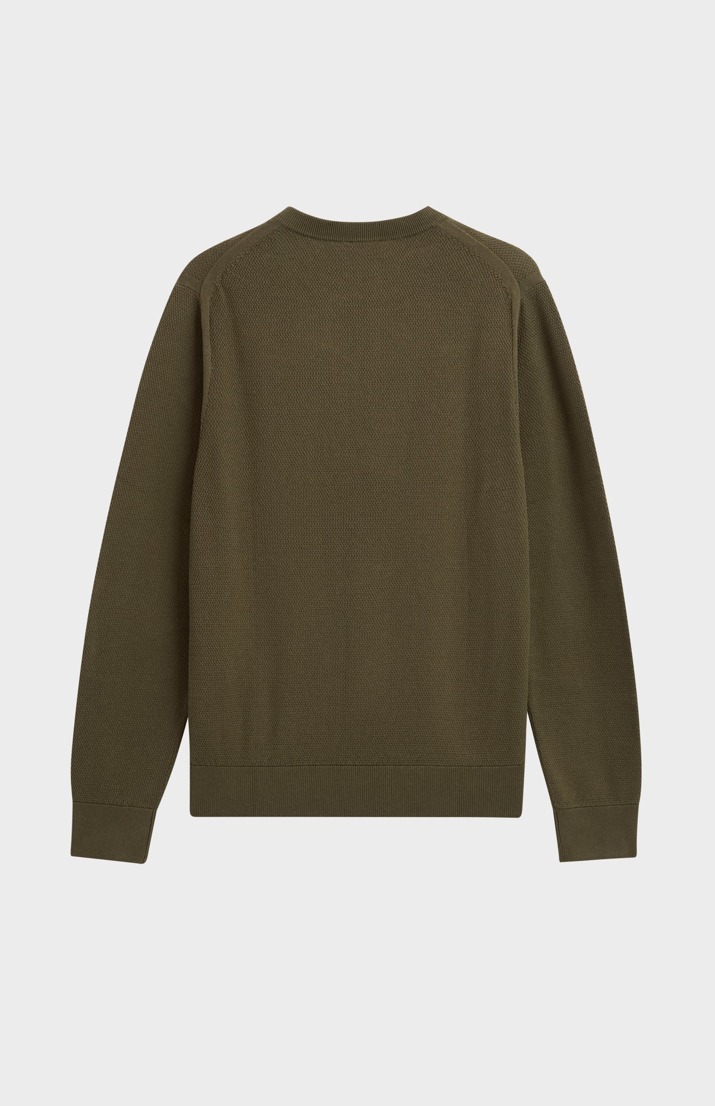 Men's Silk And Cotton Diamond Stitch Crew Neck Jumper In Olive Green