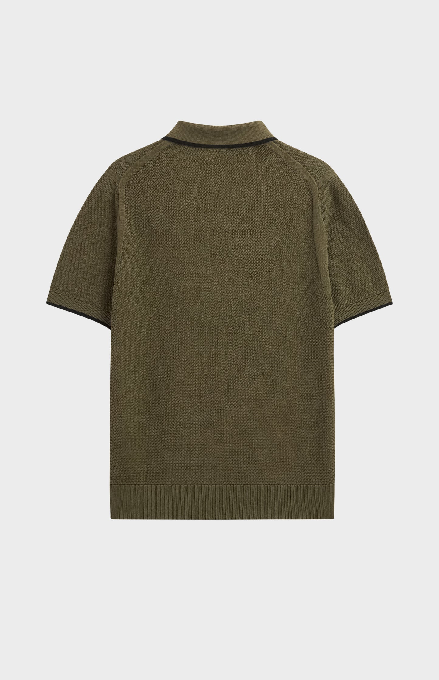 Men's Silk And Cotton Diamond Stitch Polo Shirt In Olive Green