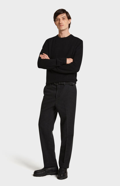 Full Look with Pringle of Scotland Men's Crew Neck Cashmere Jumper in Black