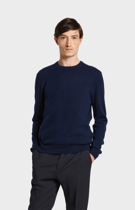 Pringle of Scotland Men's Crew Neck Cashmere Jumper in Navy Melange