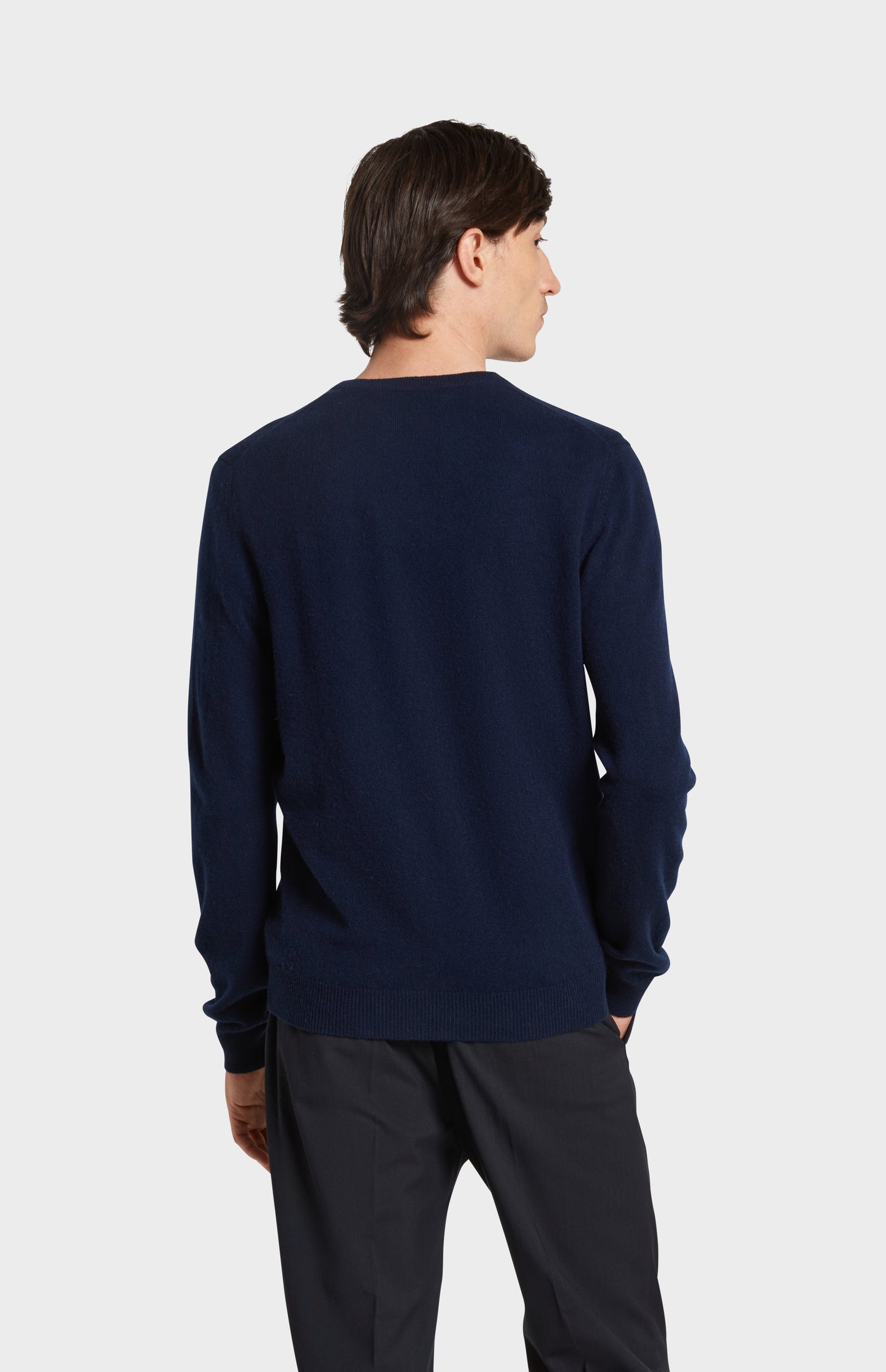 Back Image featuring Pringle of scotland Cashmere Crew Neck Jumper in Navy Melange