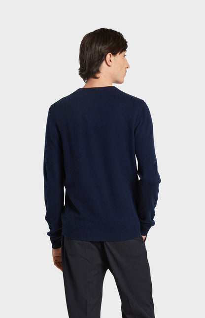 Back Image featuring Pringle of scotland Cashmere Crew Neck Jumper in Navy Melange