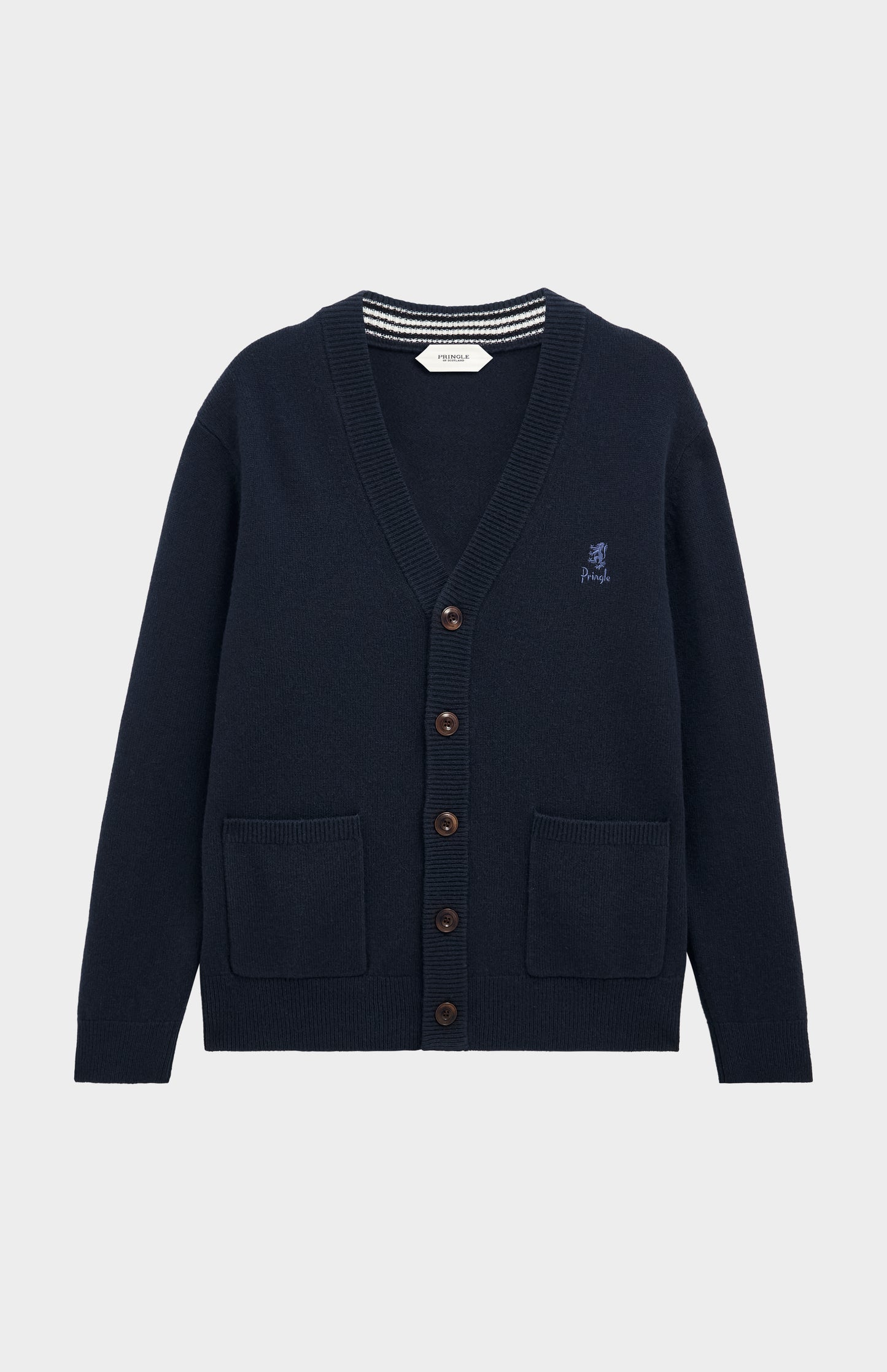 Pringle of Scotland Men’s Lambswool Cardigan In Navy Blue