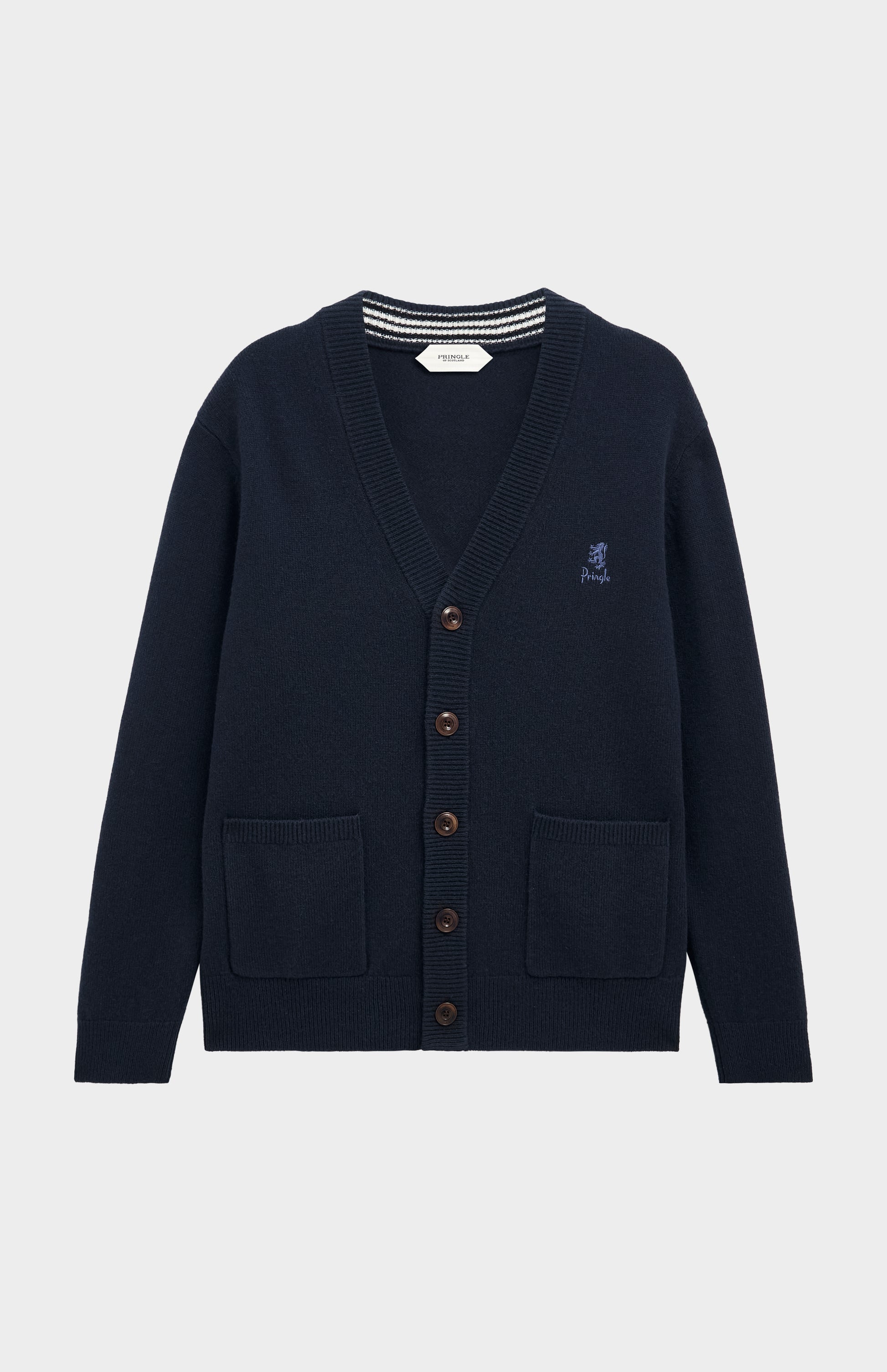 Pringle of Scotland Men’s Lambswool Cardigan In Navy Blue