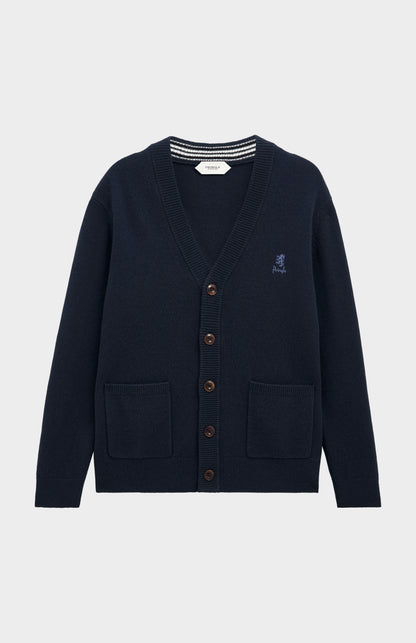 Pringle of Scotland Men’s Lambswool Cardigan In Navy Blue