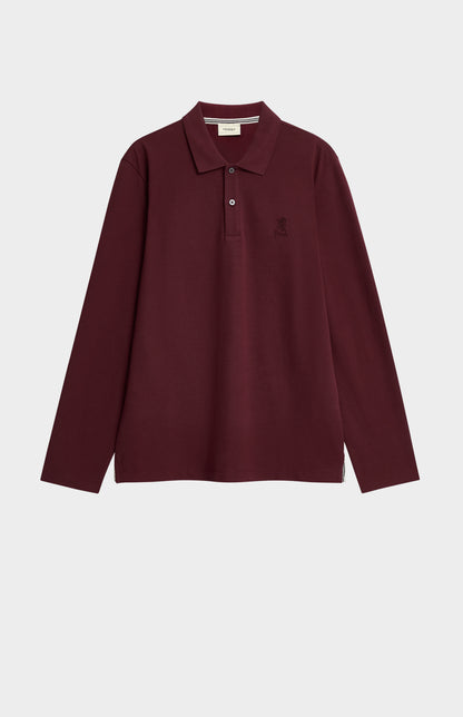 Men's Cotton Pique Long Sleeve Polo Shirt In Port Royale