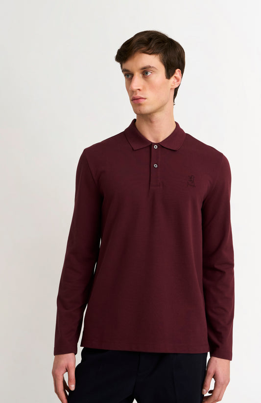 Men's Cotton Pique Long Sleeve Polo Shirt In Port Royale