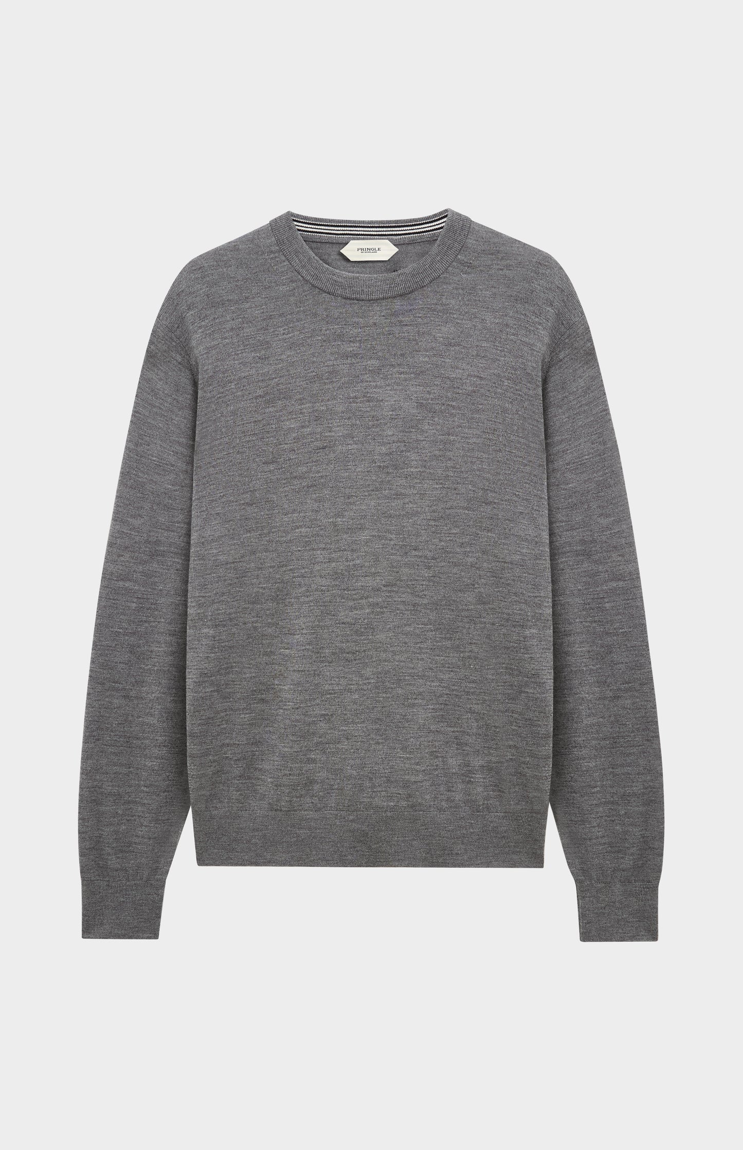 Pringle of Scotland Men’s Merino Wool Crew Neck Jumper In Grey Melange
