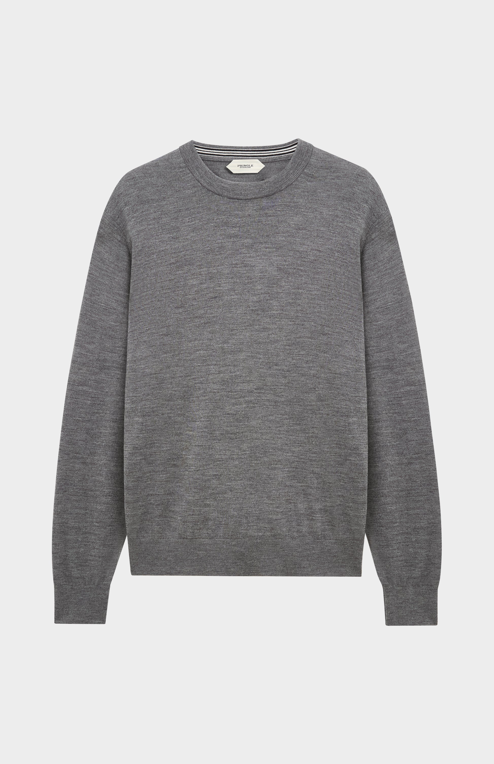 Pringle of Scotland Men’s Merino Wool Crew Neck Jumper In Grey Melange