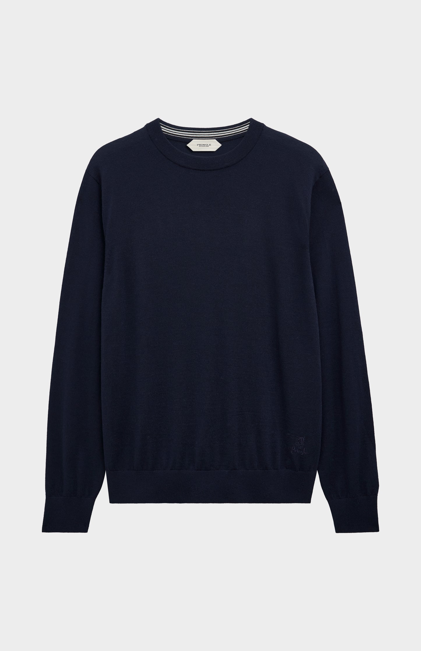 Pringle of Scotland Men’s Merino Wool  Crew Neck Jumper In Navy Blue
