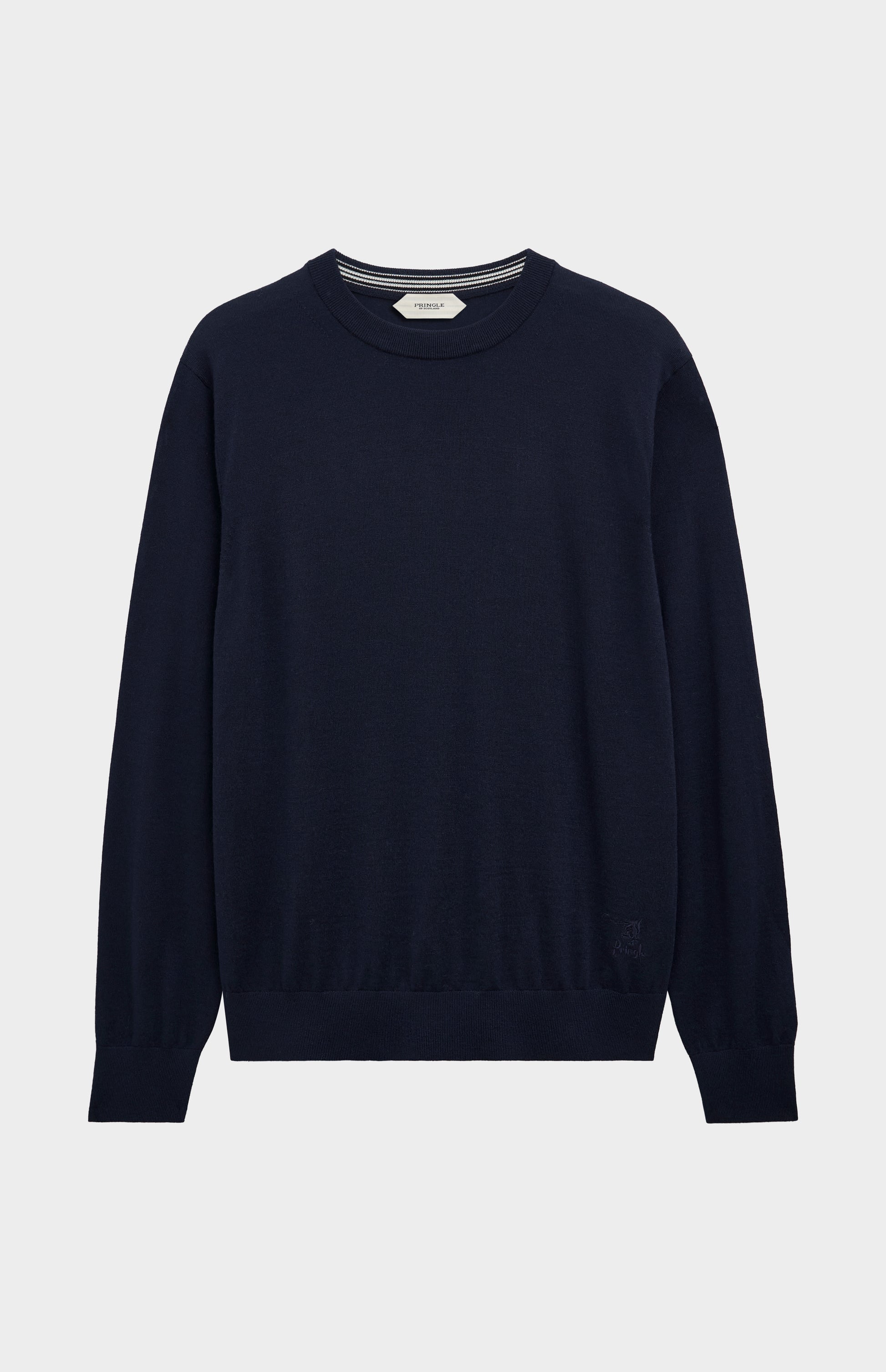 Pringle of Scotland Men’s Merino Wool  Crew Neck Jumper In Navy Blue