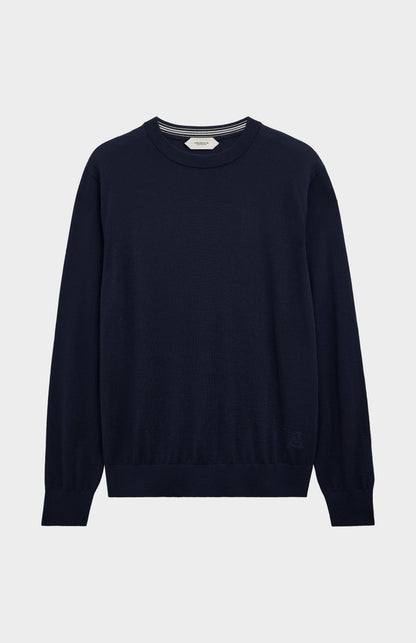 Pringle of Scotland Men’s Merino Wool  Crew Neck Jumper In Navy Blue