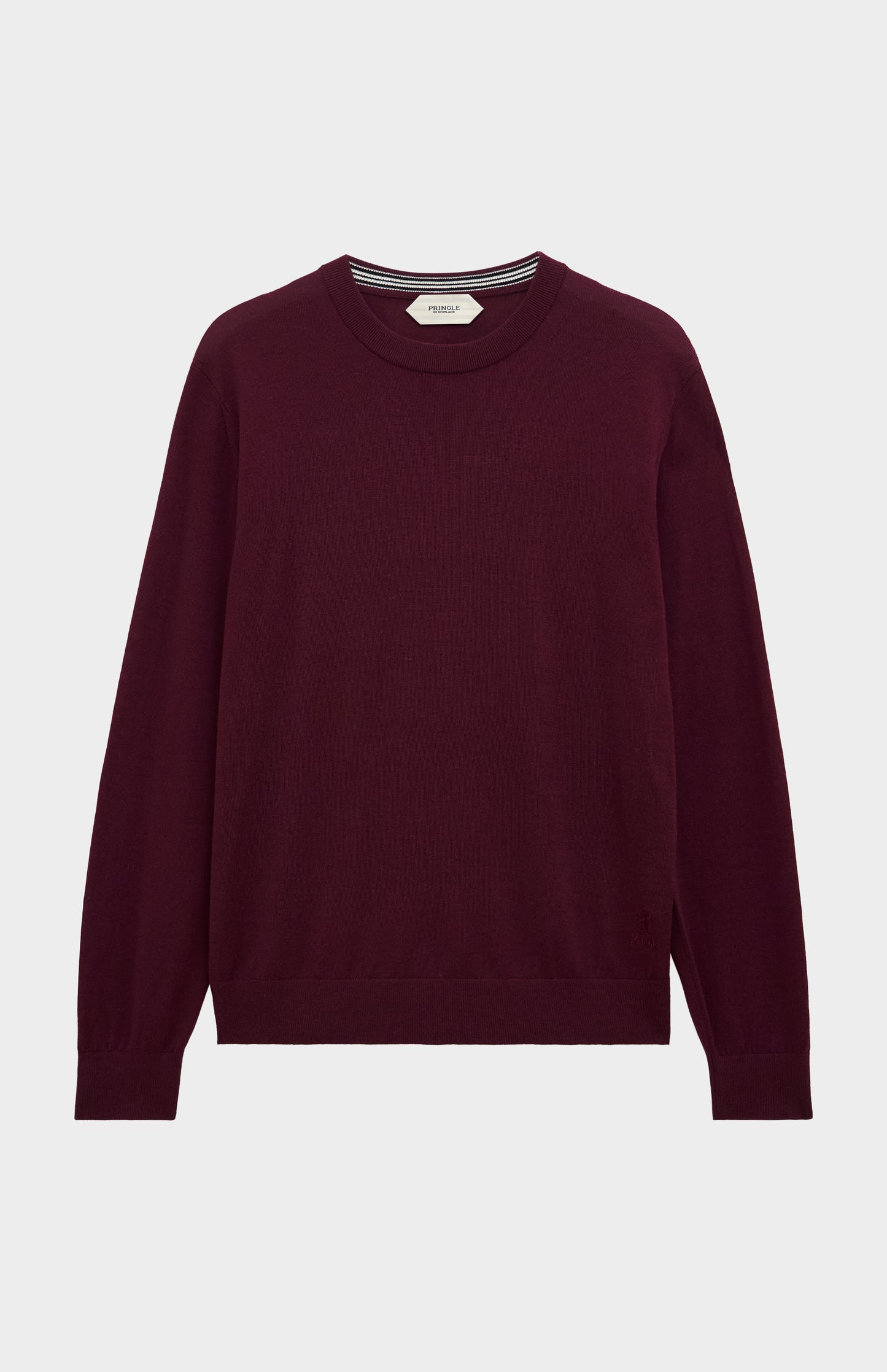 Pringle of Scotland Men’s Merino Wool Crew Neck Jumper In Burgundy