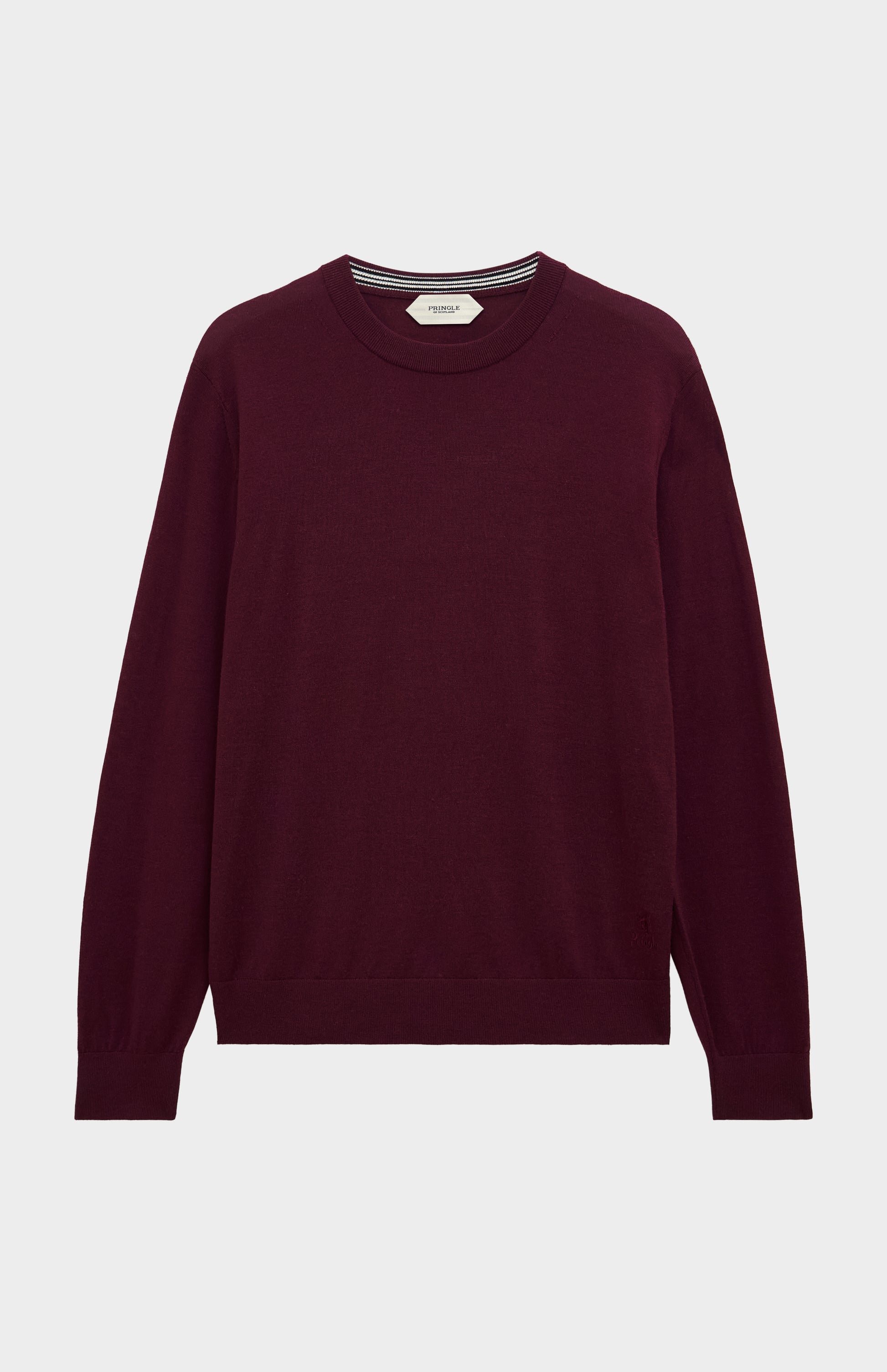Pringle of Scotland Men’s Merino Wool Crew Neck Jumper In Burgundy