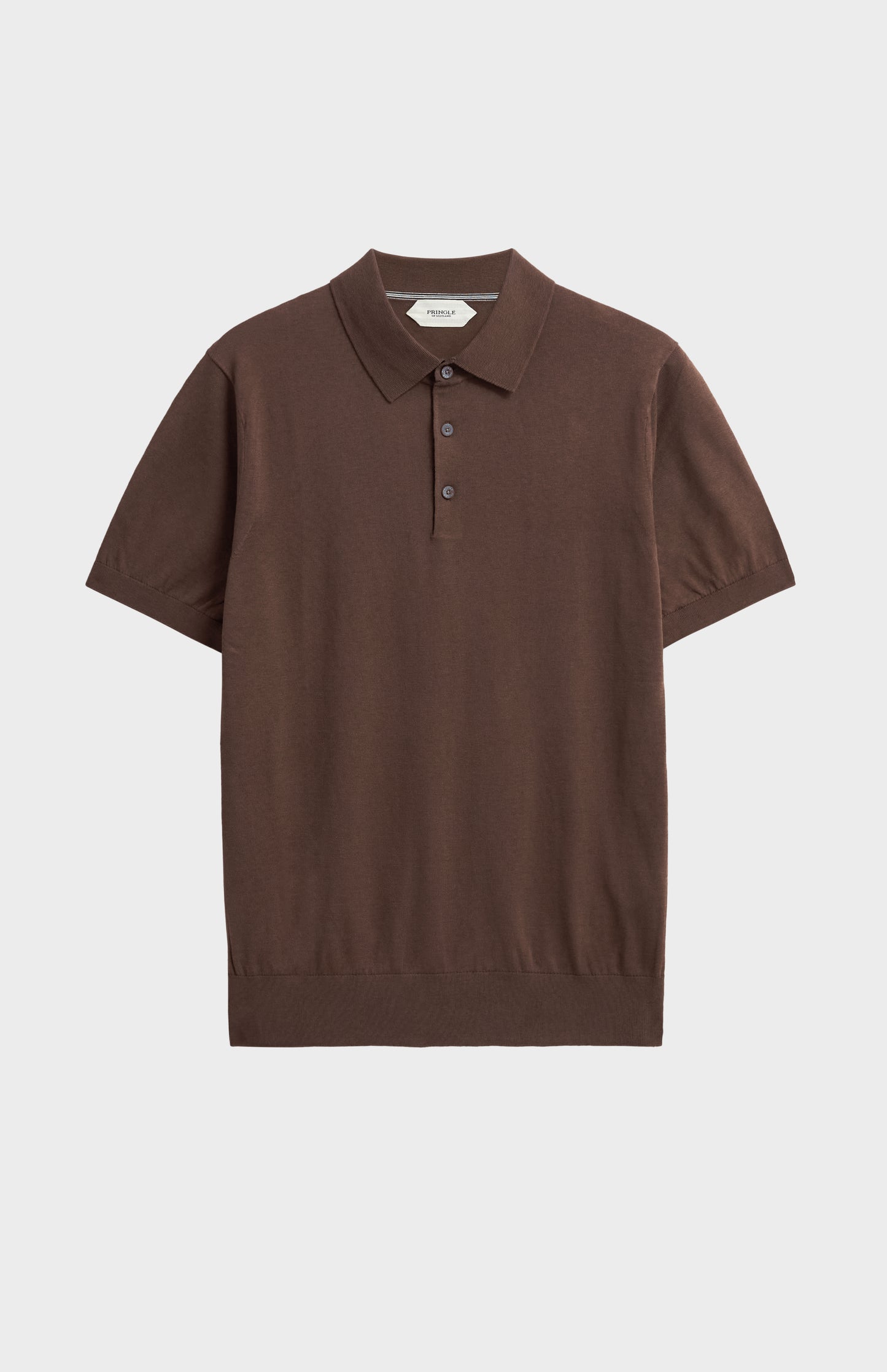 Men's Silk And Cotton Polo Shirt In Chocolate Brown
