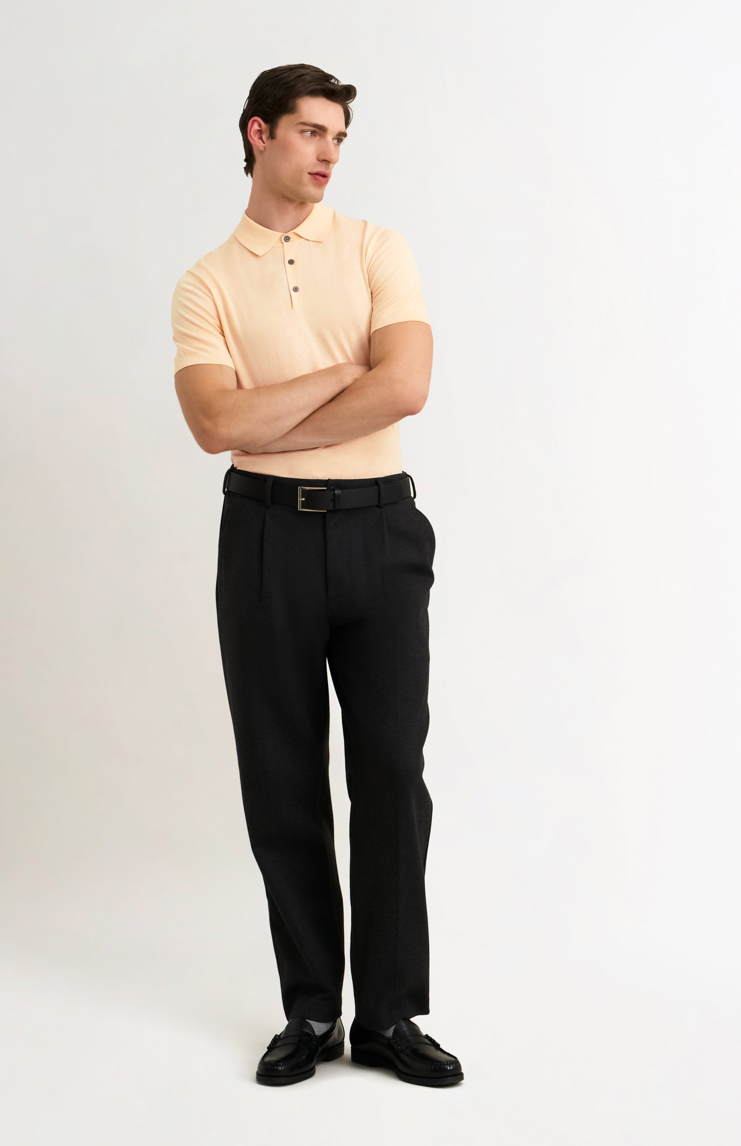 Men's Silk And Cotton Polo Shirt In Ecru
