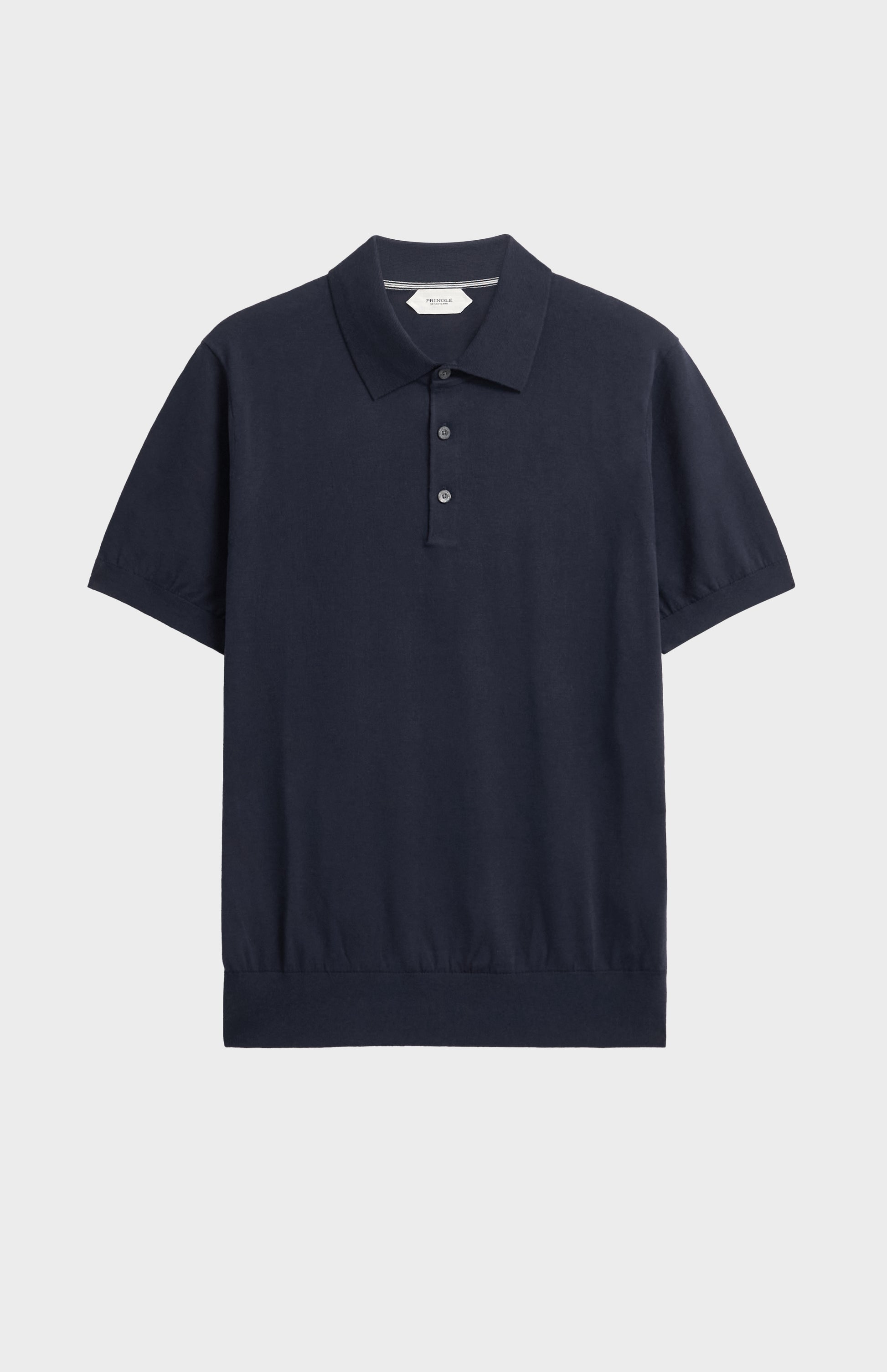 Men's Silk And Cotton Polo Shirt In Navy
