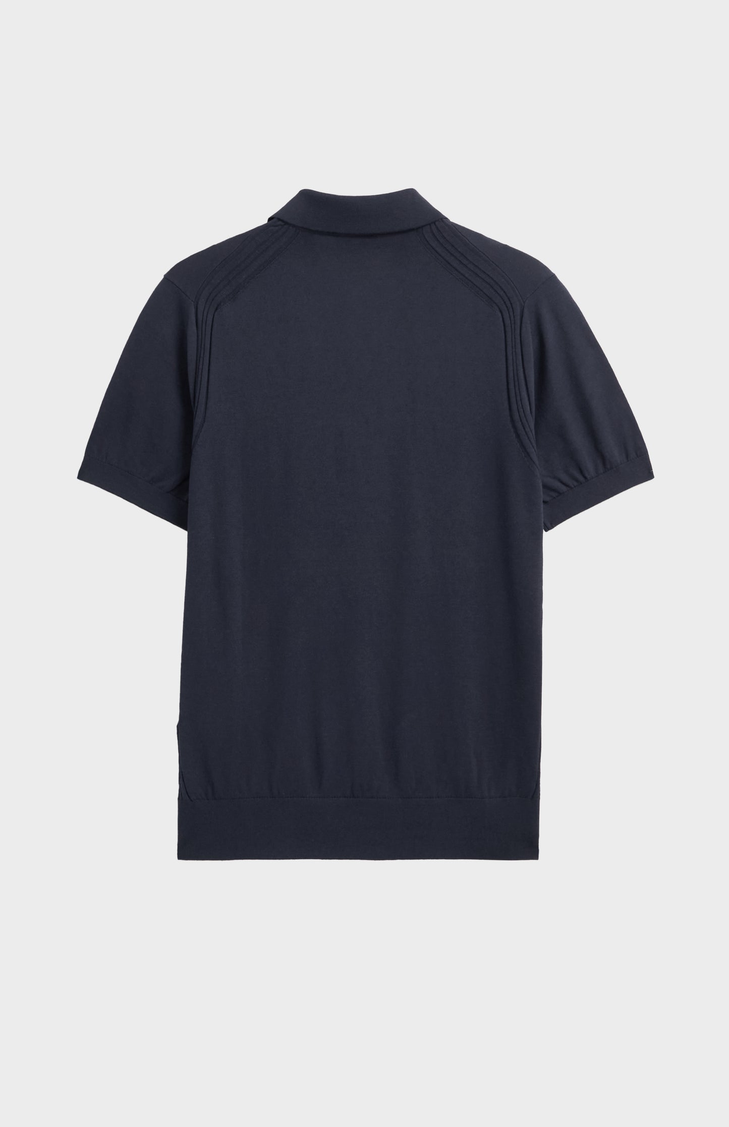 Men's Silk And Cotton Polo Shirt In Navy
