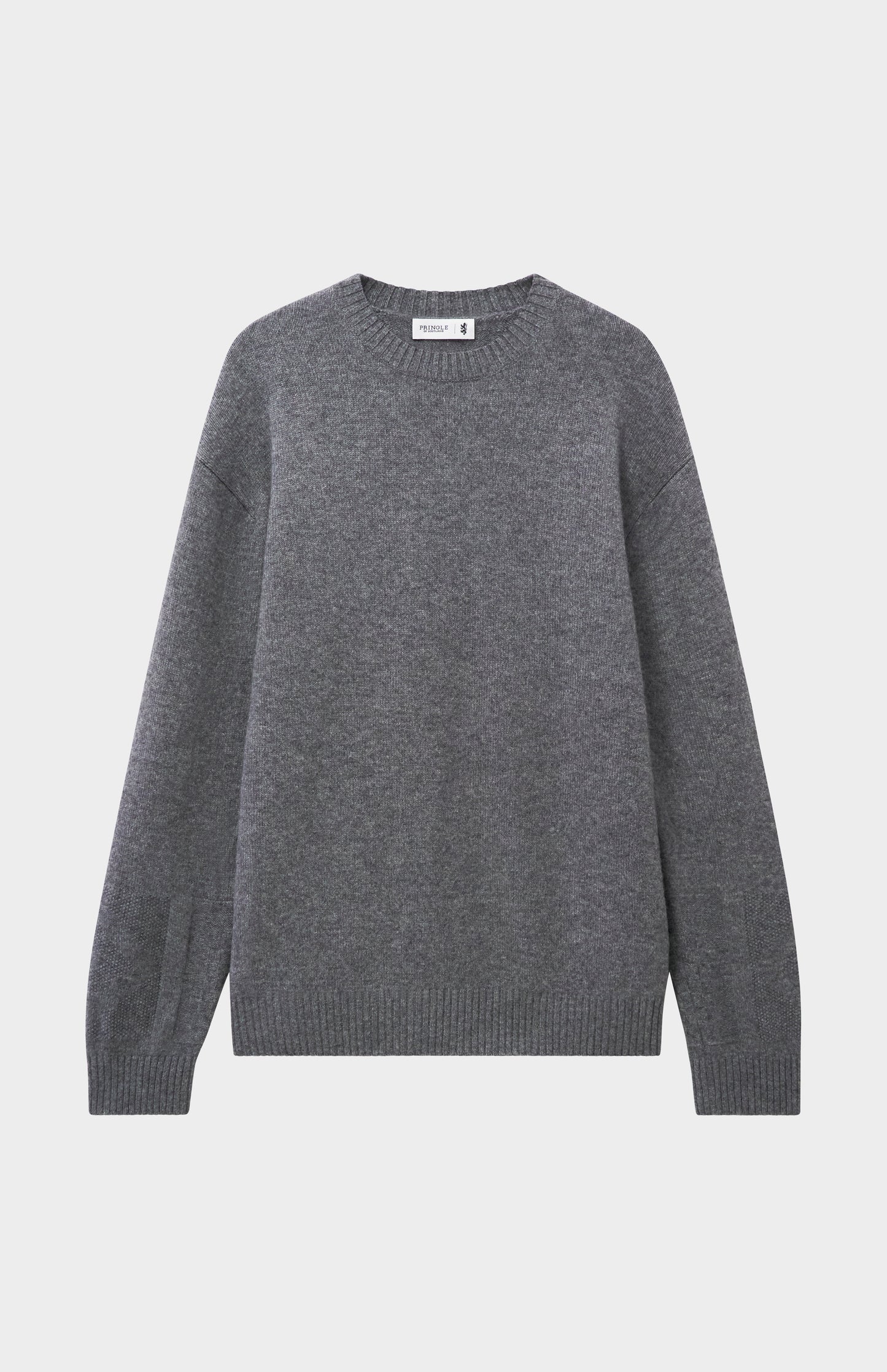 Pringle of Scotland Men's Round Neck Cashmere Jumper In Grey Melange