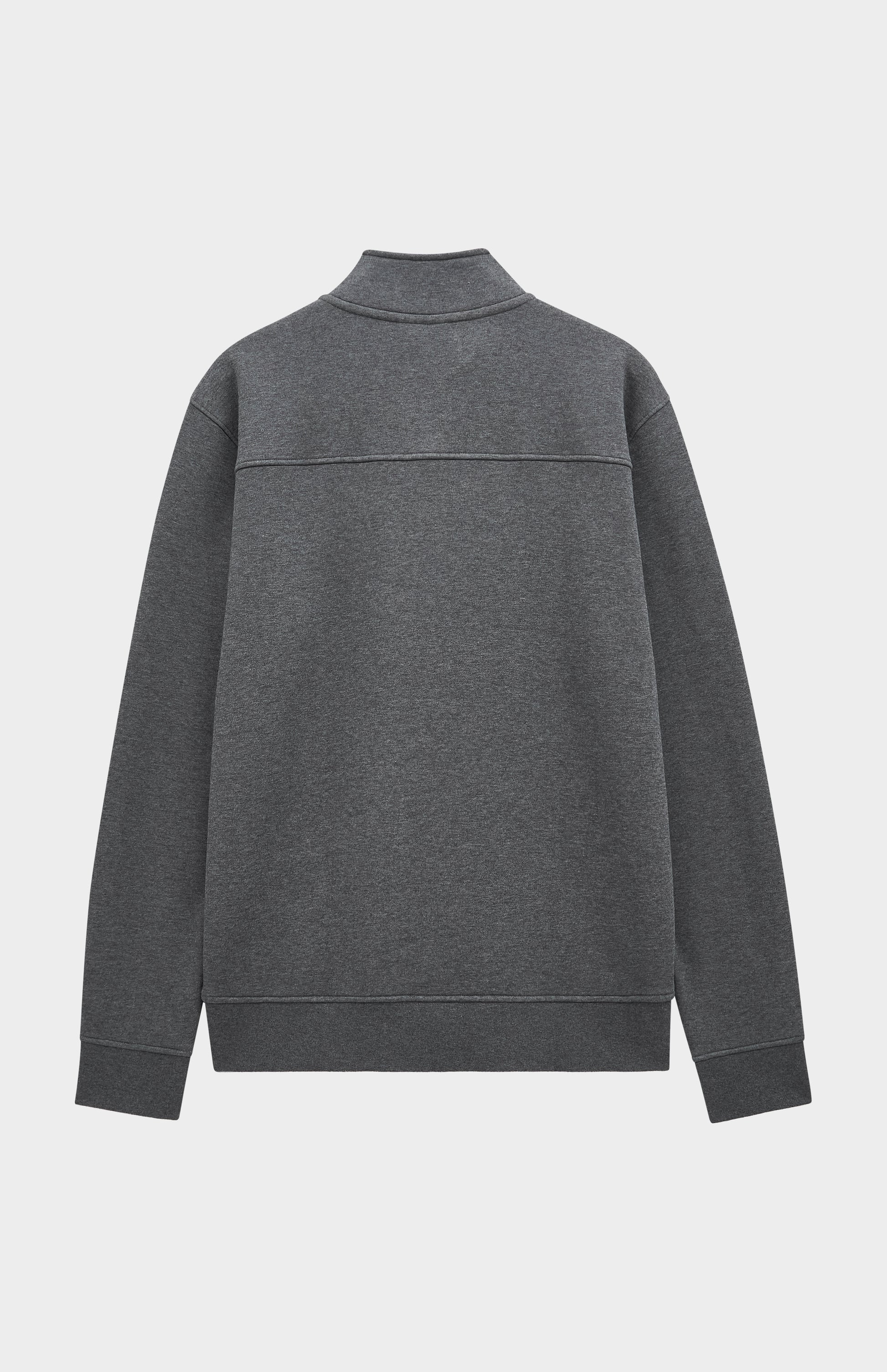 Pringle of Scotland Men's Qtr Zip Track Jumper In Charcoal Melange rear view