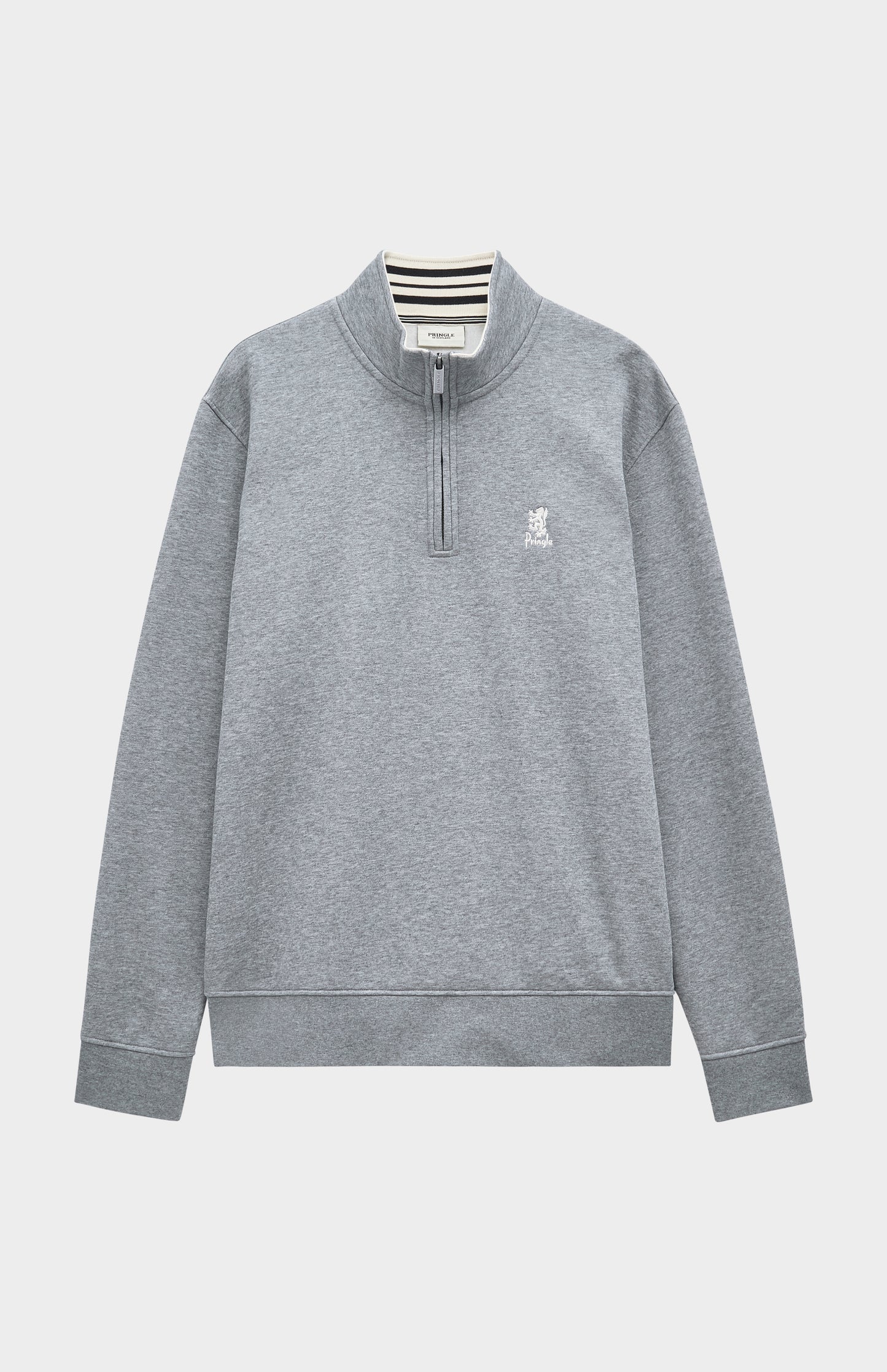 Pringle of Scotland Men's Qtr Zip Track Jumper In Grey Melange
