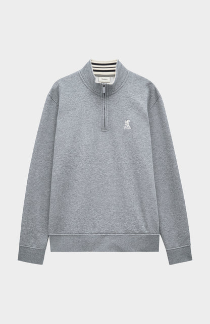 Pringle of Scotland Men's Qtr Zip Track Jumper In Grey Melange