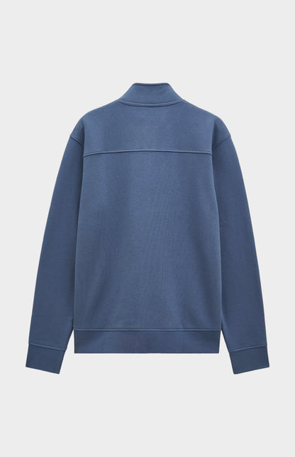 Pringle of Scotland Men's Qtr Zip Track Jumper In Bering Sea Blue rear view