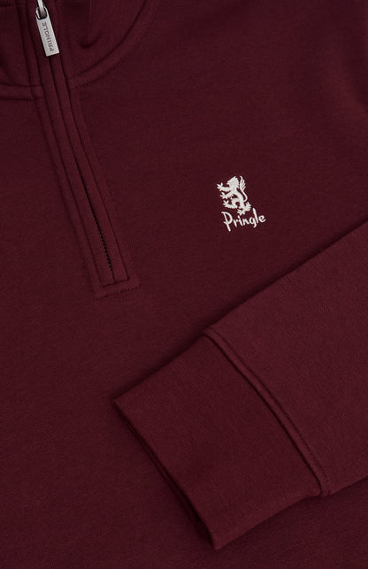 Men's Quarter Zip Track Jacket In Burgundy