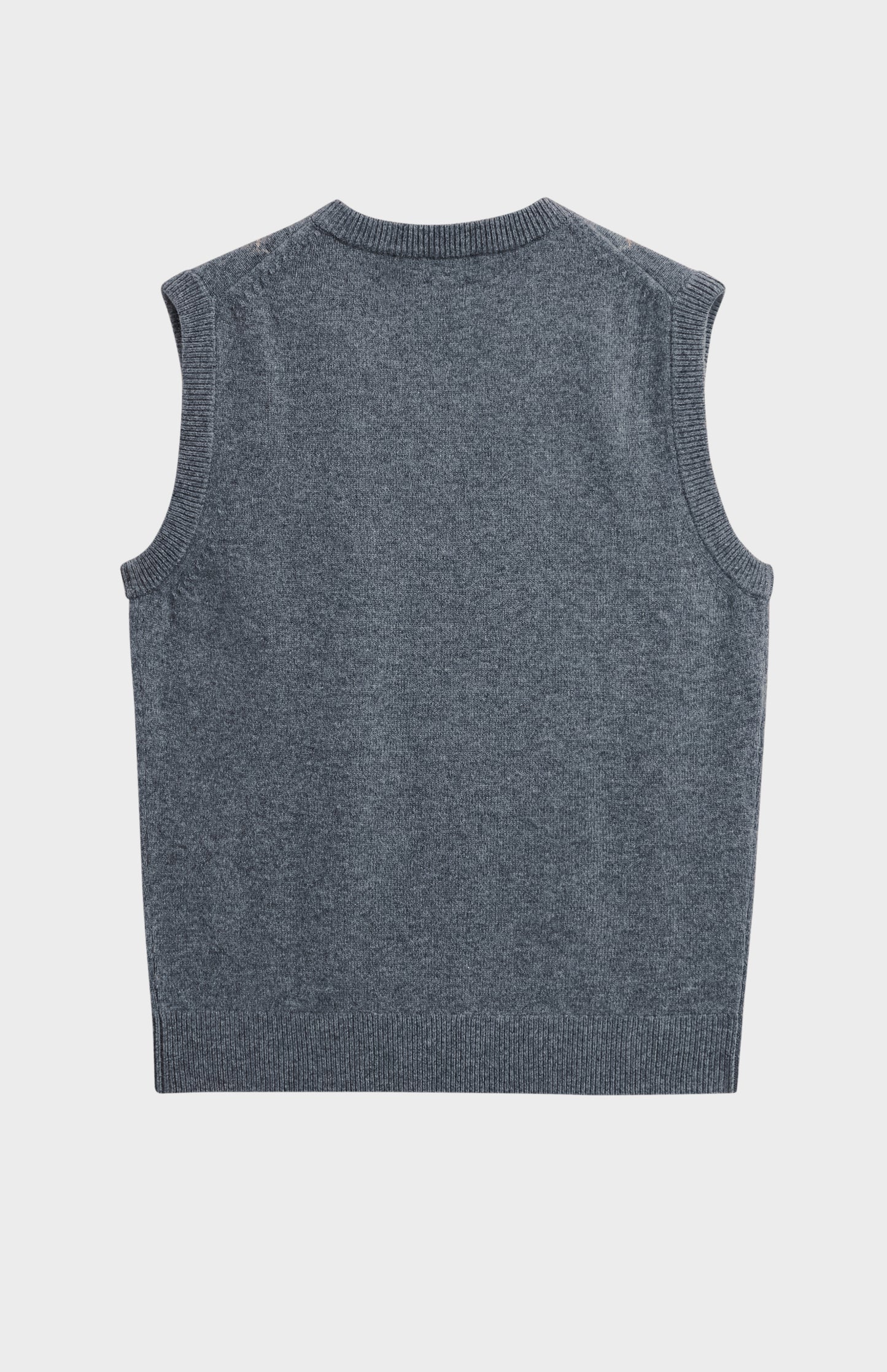 Men's Supersoft Lambswool Argyle V-neck Vest In Grey