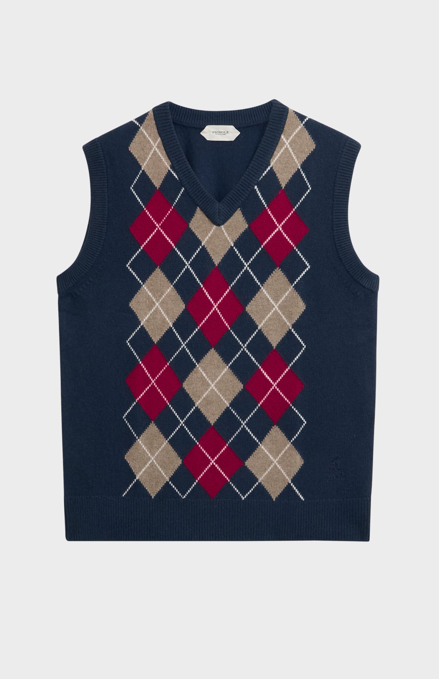 Men's Supersoft Lambswool Argyle V-neck Vest In Navy
