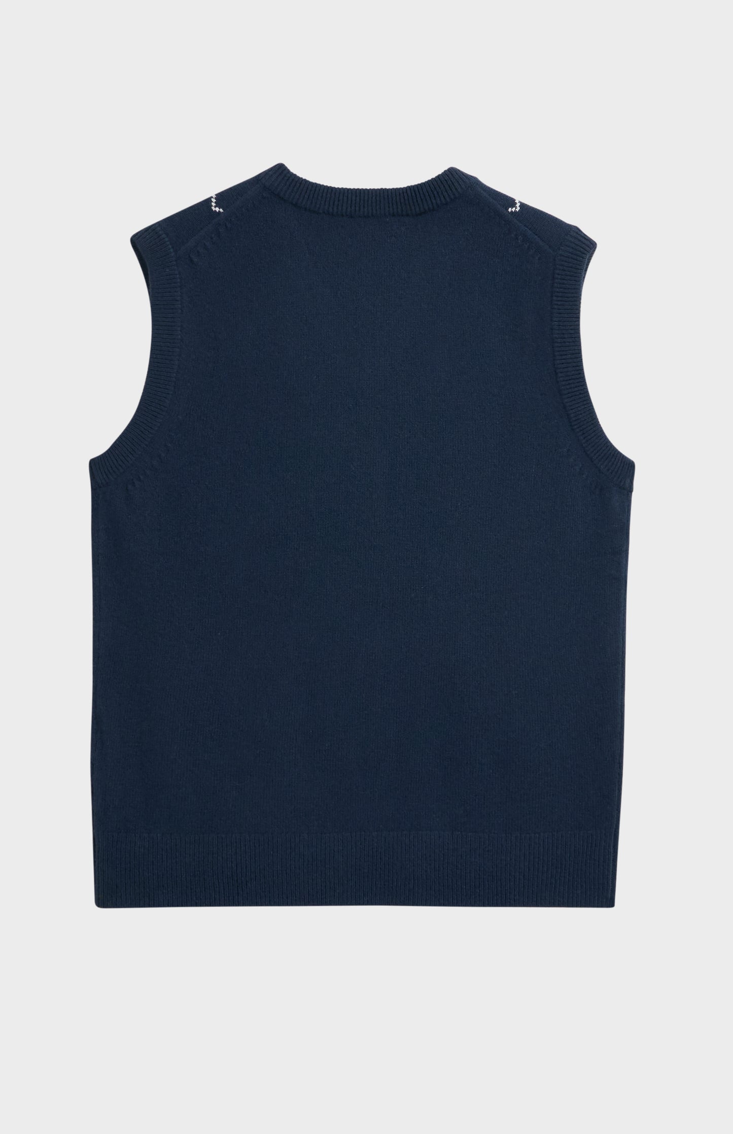 Men's Supersoft Lambswool Argyle V-neck Vest In Navy
