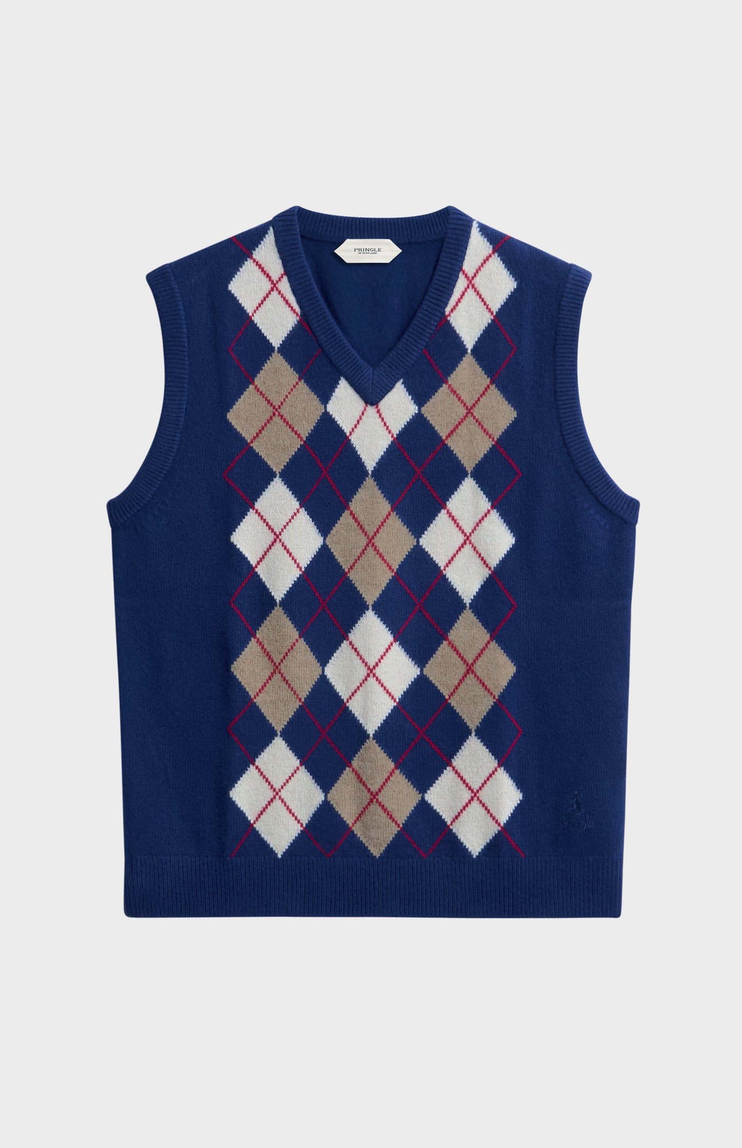 Men's Supersoft Lambswool Argyle V-neck Vest In Royal Blue