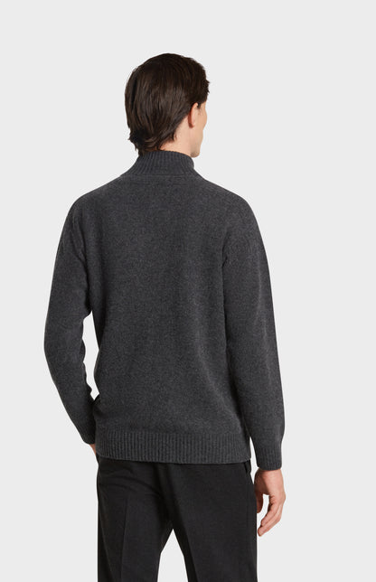 Back image of Pringle of Scotland Qtr zip Chunky cashmere Jumper