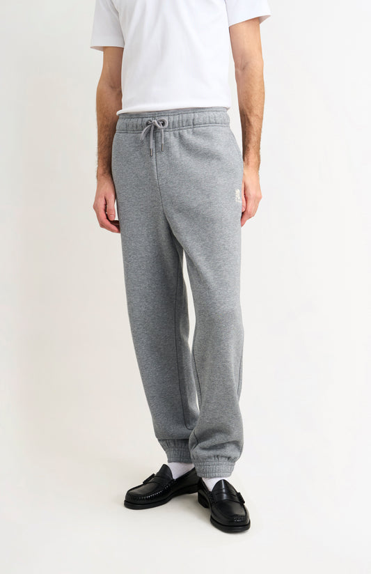 Pringle of Scotland Men's Track Pants In Grey Melange on model