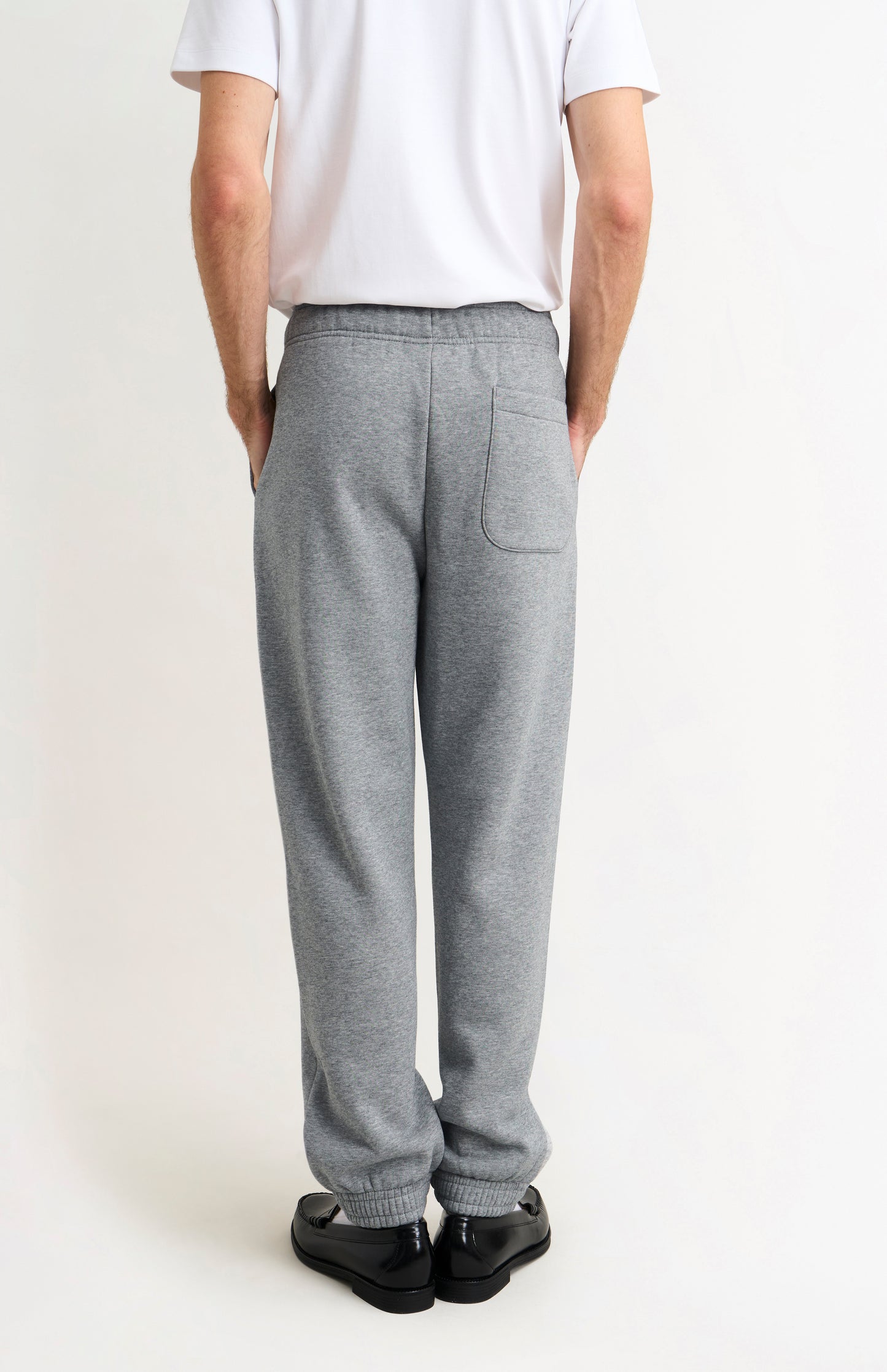 Pringle of Scotland Men's Track Pants In Grey Melange rear view